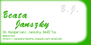 beata janszky business card